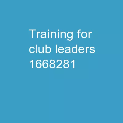 Training for Club Leaders