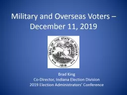 Military and Overseas Voters –