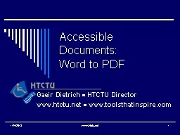Accessible Documents: Word to PDF