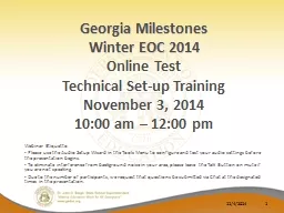 Georgia Milestones  Winter EOC 2014
