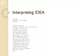 Interpreting IDEA Heather McGovern