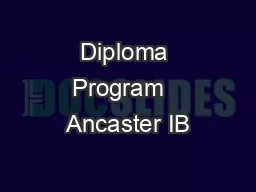 Diploma Program   Ancaster IB