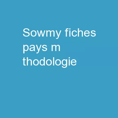 SoWMy  Fiches - Pays: Méthodologie