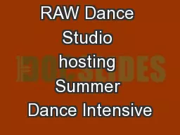 Brevard’s RAW Dance Studio hosting Summer Dance Intensive