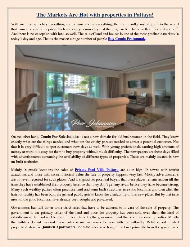 PDF-The Markets Are Hot with properties in Pattaya!