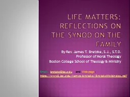 Life Matters: Reflections on the Synod on the Family