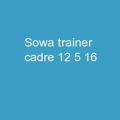 SOWA TRAINER CADRE 12.5.16