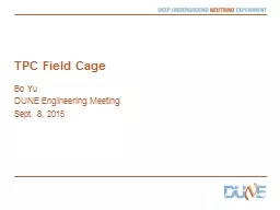 TPC Field Cage Bo Yu DUNE Engineering Meeting