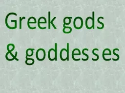 Greek  gods  & goddesses