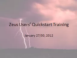 Zeus Users’  Quickstart