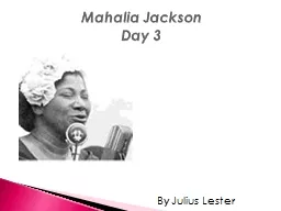 Mahalia   Jackson Day 3 By Julius Lester