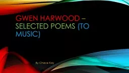 Gwen Harwood  –   Selected Poems