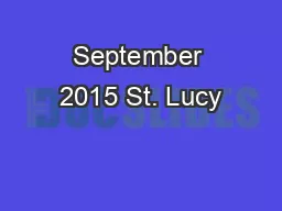 September 2015 St. Lucy