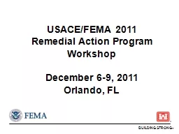 USACE/FEMA 2011  Remedial Action Program Workshop