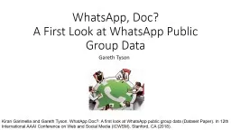 WhatsApp, Doc?  A First Look at WhatsApp Public Group Data
