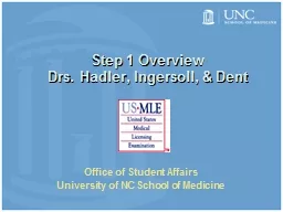 Step 1 Overview Drs. Hadler, Ingersoll, & Dent