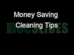 Money Saving Cleaning Tips