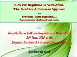 E-Waste Regulation in West Africa: