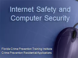 Internet Safety and Computer Security