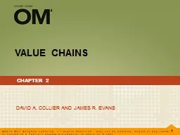 VALUE CHAINS CHAPTER 2 DAVID A. COLLIER AND JAMES R. EVANS