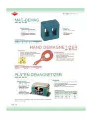 Page  Demagnetizers pplications Useful for demagnetisi