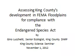 Assessing King County’s development in FEMA Floodplains for compliance with