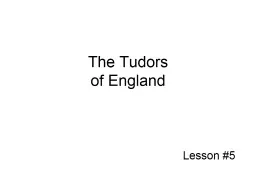 The Tudors of England Lesson #5