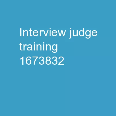 Interview Judge Training