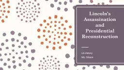 Lincoln’s Assassination and Presidential Reconstruction