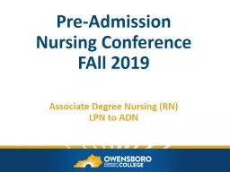 Pre-Admission  Nursing  Conference