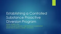 Establishing a Controlled Substance Proactive Diversion Program