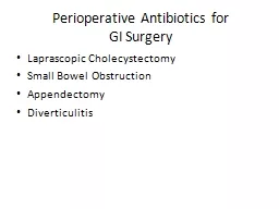 Perioperative  Antibiotics for