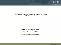 Measuring Quality and Value