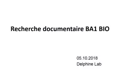 Recherche documentaire BA1 BIO