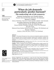 When do job demands particularly predict burnout The m
