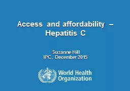 Access and affordability – Hepatitis C