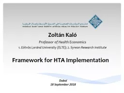 Framework for HTA Implementation