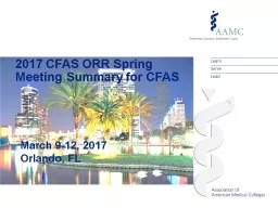 2017 CFAS/ORR Joint Spring Professional Development Conference