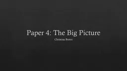 Paper 4: The Big Picture