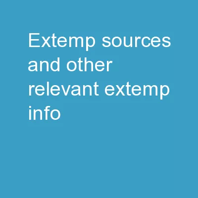 Extemp Sources And Other Relevant Extemp Info