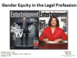 Gender Equity in the Legal Profession