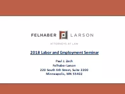 2018 Labor and Employment Seminar