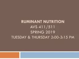 Ruminant nutrition  Avs 411/511