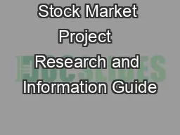 Stock Market Project  Research and Information Guide