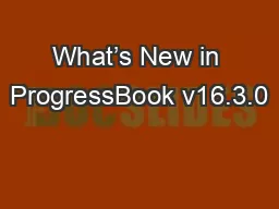 What’s New in ProgressBook v16.3.0