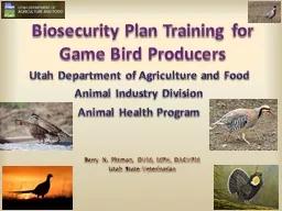 Biosecurity Plan Training for Game Bird Producers