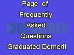 Page  of  Frequently Asked Questions Graduated Demerit