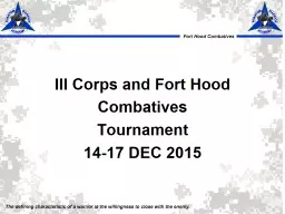 III Corps and Fort Hood Combatives