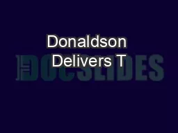 Donaldson Delivers T