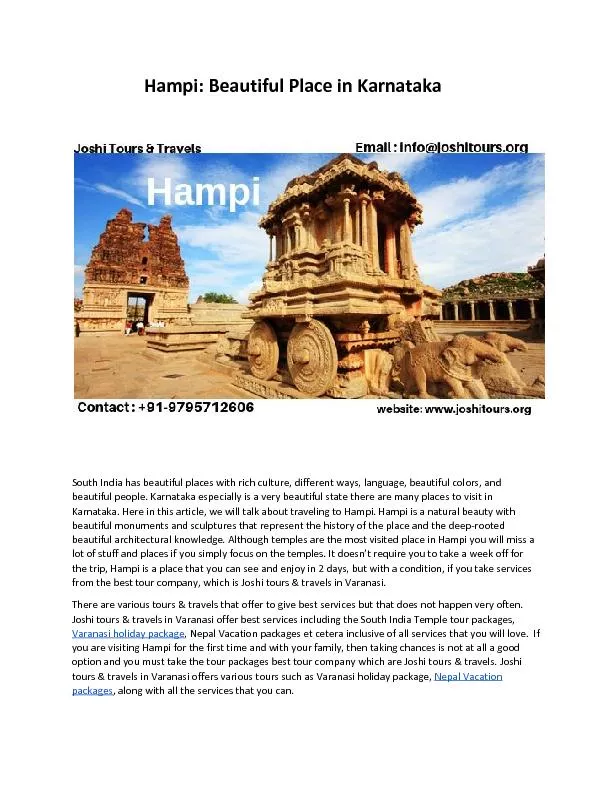  Hampi: Beautiful Place in Karnataka